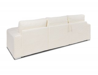 Canapé d'angle EXPRESS BILBAO couchage 140cm matelas 16 cm méridienne coffre velours ivoire